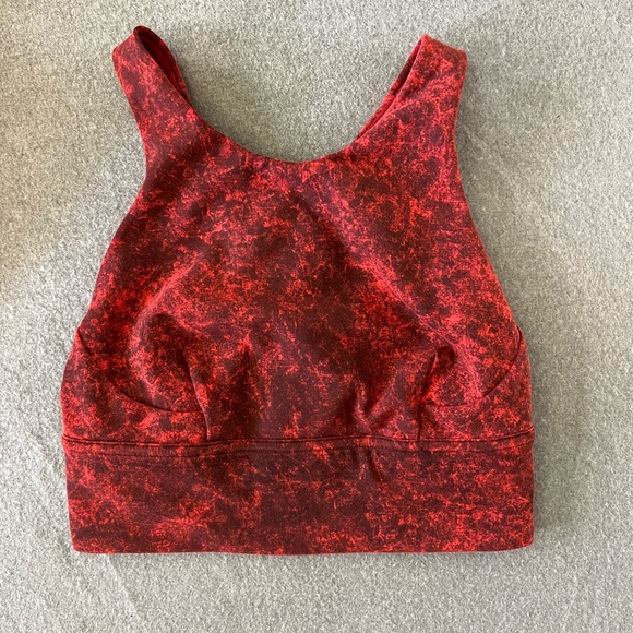 LULULEMON Sz 4 Wunder Train Long Line Med Support Sports Bra Yoga Athleisure $68 - Picture 5 of 12